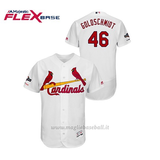 Maglia Baseball Uomo St. Louis Cardinals 46 Paul Goldschmidt 2019 Postseason Flex Base Bianco